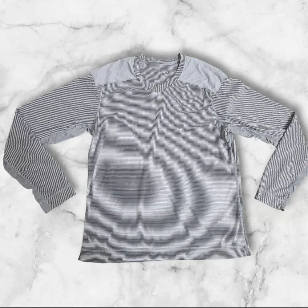 Lululemon Mens Large Surge Stripe Long Sleeve